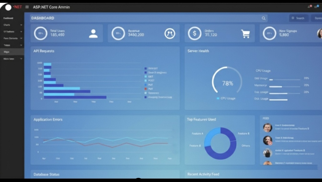 ASP.NET Core Admin Dashboard - Analytics & Monitoring